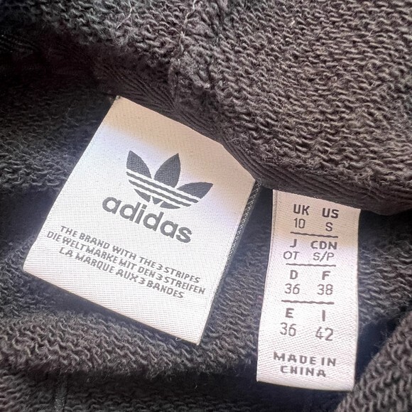 Adidas Hoodie Womens S R.y.v Cropped Sweatshirt Black Logo 3 Stripes Athletic - Picture 4 of 9